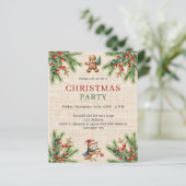 Burlap pineナチュラルクリスマスパーティの招待状 (スタンド正面)