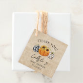 Burlap Pumpkin & Sunflower Baby Showerありがとう フェイバータグ (インサイチュ)