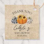 Burlap Pumpkin & Sunflower Baby Showerありがとう フェイバータグ (裏面)