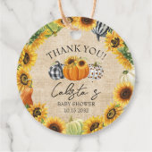 Burlap Pumpkin & Sunflower Baby Showerありがとう フェイバータグ (裏面)
