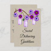 Burlap Purpleフローラメイスンジャー安全対策 エンクロージャーカード (正面/裏面)