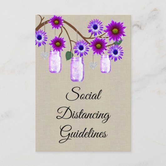 Burlap Purpleフローラメイスンジャー安全対策 エンクロージャーカード (正面)