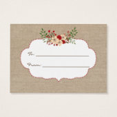 Burlap red No wrap displayブライダルシャワーギフトラベル (裏面)