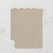 Burlap RSVPのMint Chevrons 出欠カード (正面/裏面)
