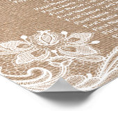 Burlap String素朴 Lightsの結婚座席表 ポスター (角)