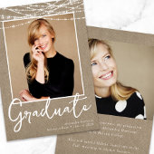 Burlap String素朴 Lights写真卒業 案内状