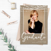 Burlap String素朴 Lights写真卒業 案内状