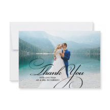 Burlap Texture Thank You's Photo 結婚 Card