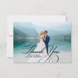 Burlap Texture Thank You's Photo 結婚 Card サンキューカード