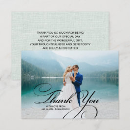 Burlap Texture Thank You's Photo 結婚 Card サンキューカード