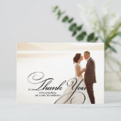 Burlap Texture Thank You's Photo 結婚 Card サンキューカード (スタンド正面)