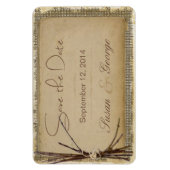 Burlap、Tigs、Twine日付を保存 マグネット (縦)