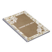 Burlap & Whiteフローラレースエレガントジャ素朴ーナル ノートブック (右側)