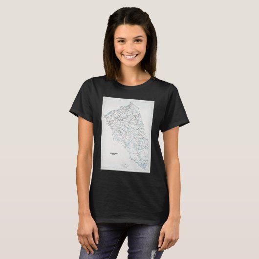 Burlington County NJ Map 1986 Tシャツ (正面フル)