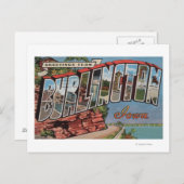 Burlington, Iowa – ラージ・レター・シーン ポストカード (正面/裏面)