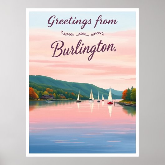 Burlington, Vermont – Lake Champlain ポスター (正面)