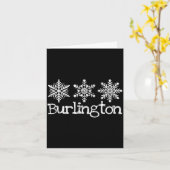 Burlington vermont snowflakes ski skier skiing カード (黄色い花)