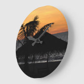 Burma beach sunset ラージ壁時計 (傾斜)