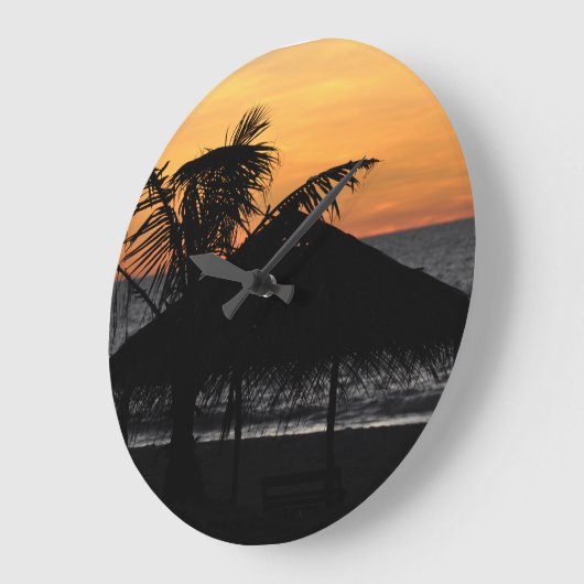 Burma beach sunset ラージ壁時計 (傾斜)