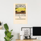 Burma - Vintage Travel Poster ポスター (ホームオフィス)