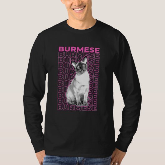 Burmese Cat Pastel Aesthetic Tシャツ (正面)