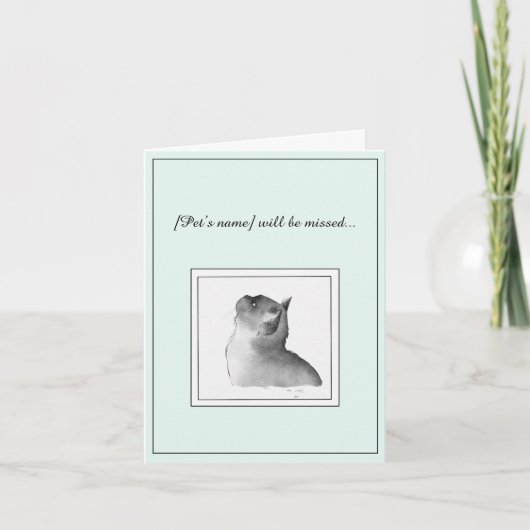 Burmese Cat Sympathy Folded Greeting Card カード (正面)
