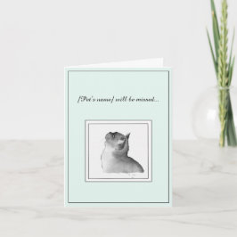 Burmese Cat Sympathy Folded Greeting Card カード
