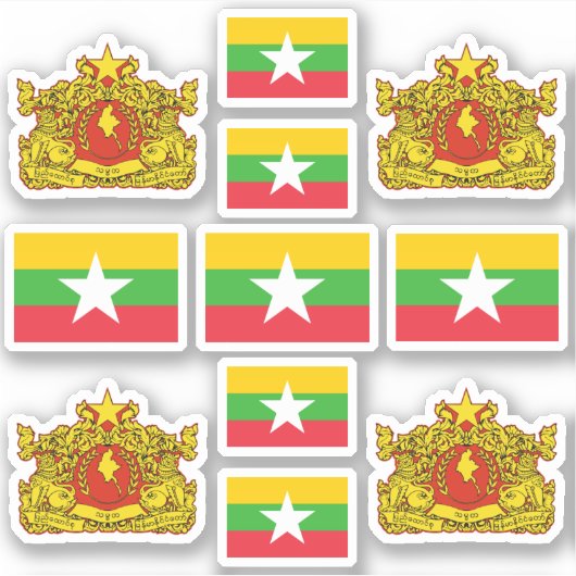 Burmese national symbols / coat of arms and flag シール (正面)