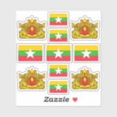 Burmese national symbols / coat of arms and flag シール (シート)