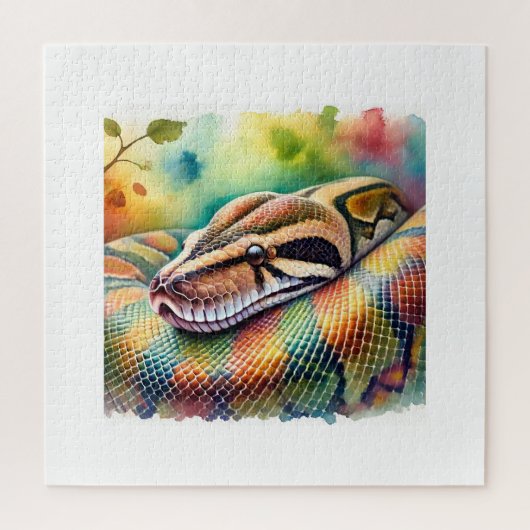 Burmese Python in Watercolor 140624AREF108 - Water ジグソーパズル (縦)