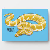 Burmese Python-Schlangenkarikaturillustration フォトプラーク (正面)