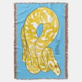 Burmese python snake cartoon illustration スローブランケット (正面縦)