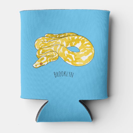 Burmese python snake cartoon illustration 缶クーラー (正面)