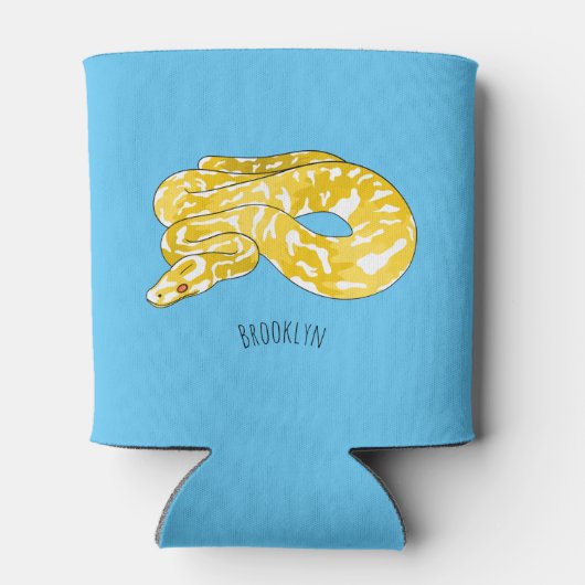 Burmese python snake cartoon illustration 缶クーラー (裏面)