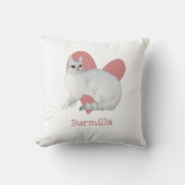 Burmilla Cat水彩子猫ピンクハート クッション (正面)