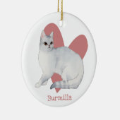 Burmilla Cat水彩子猫ピンクハート セラミックオーナメント (右)