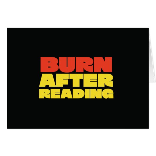 Burn After 読's – 皮肉カード (正面横)