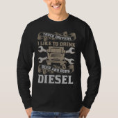 Burn Diesel Trucker  Truck Driver Men Tシャツ (正面)