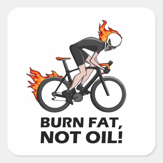burn fat not oil スクエアシール (正面)