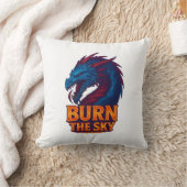 Burn the Sky – Epic Dragon Fire Fantasy クッション (ブランケット)