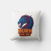 Burn the Sky – Epic Dragon Fire Fantasy クッション (正面)