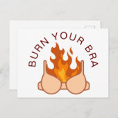 Burn Your Bra Feminist Women's Rights引用文 ポストカード (正面/裏面)