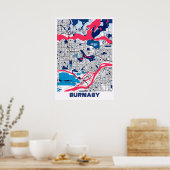 Burnaby – カナダミルクティーシティマップ ポスター (キッチン)