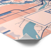 Burnaby Canada Breezy City Map Travel ポスター (角)