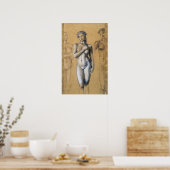 Burne-Jones – 女性3勉強 ポスター (キッチン)