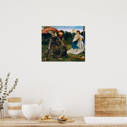 Burne-Jones - Fight St George Killes Dragon ポスター (キッチン)