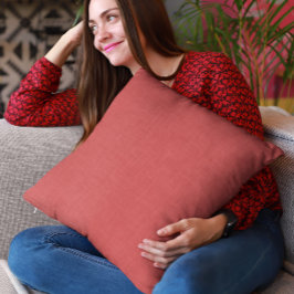 Burned red linen texture クッション