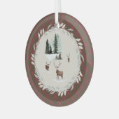 Burnett Weathered Original Scottish Tartan ガラスオーナメント (正面左)