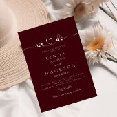 Burngundy & Ivory botanical crest  招待状