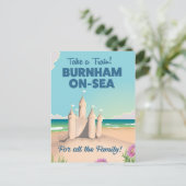 BURNHAM-ON-SEA サンドキャスル トラベルポスター ポストカード (スタンド正面)